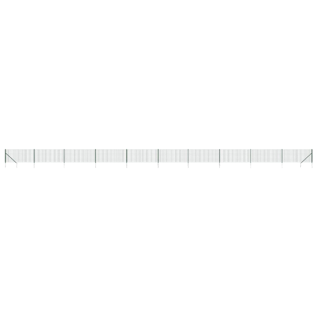 Maschendrahtzaun mit Bodenhülsen Grün 1,1x25 m