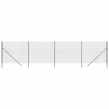 Maschendrahtzaun Anthrazit 2x10 m Verzinkter Stahl