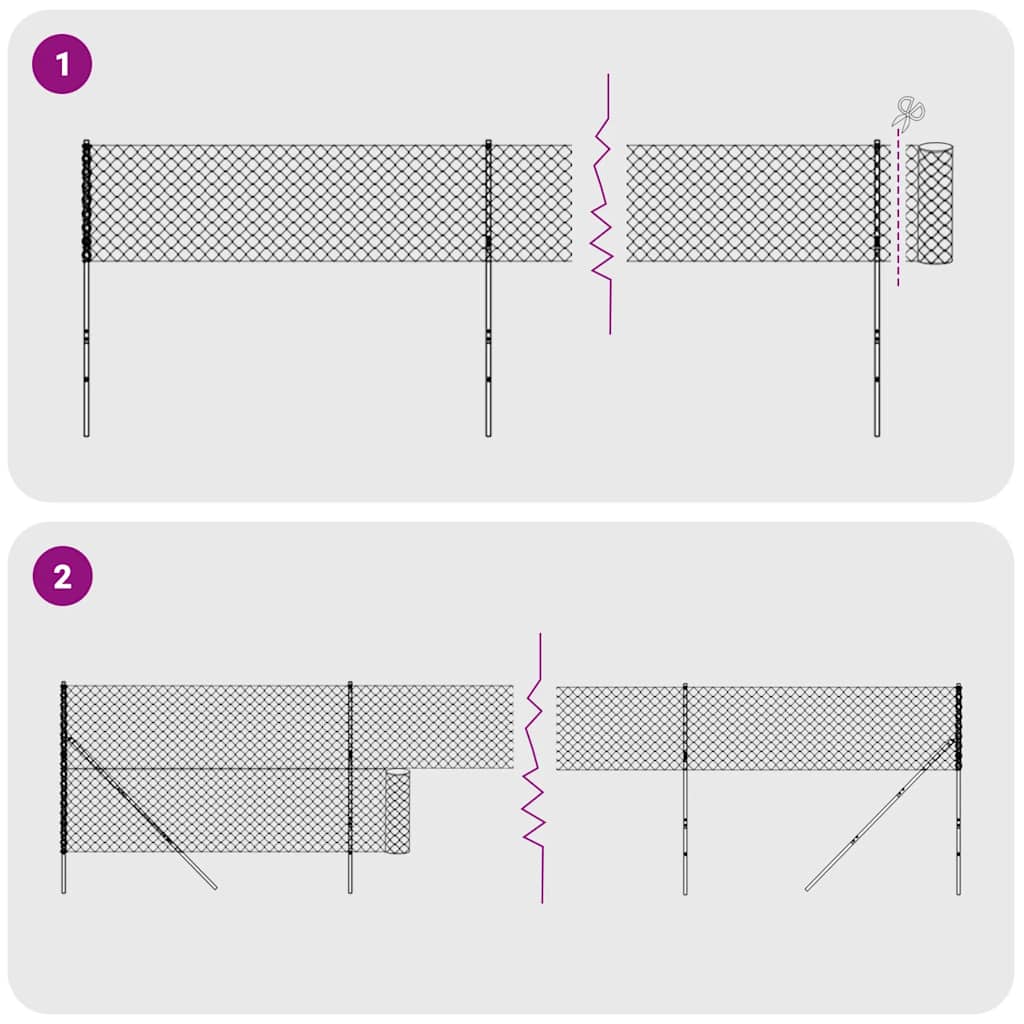 Maschendrahtzaun mit Bodenflansch Anthrazit 1,4x10 m