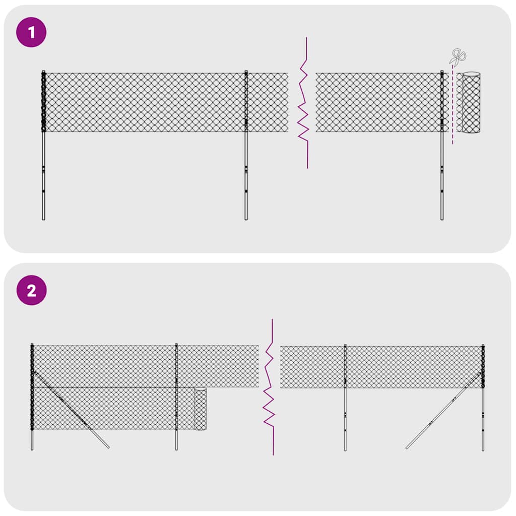 Maschendrahtzaun mit Bodenflansch Anthrazit 1,4x25 m