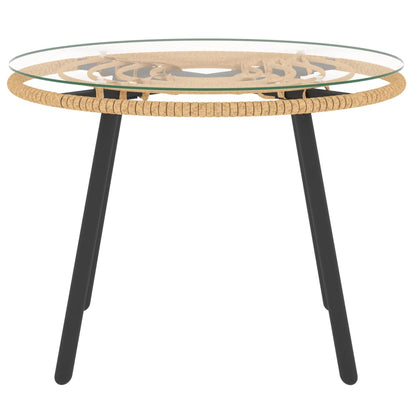 3-tlg. Garten-Lounge-Set mit Kissen Dunkelgrau Poly Rattan