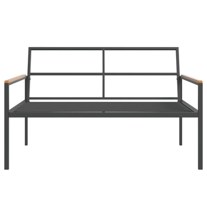 3-tlg. Garten-Lounge-Set mit Kissen Anthrazit Stahl