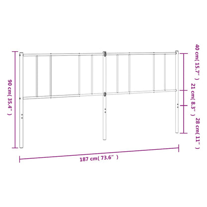 Ersatz-Kopfteil Metall Schwarz 180 cm