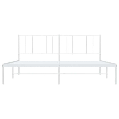 Bettgestell mit Kopfteil Metall Weiß 193x203 cm
