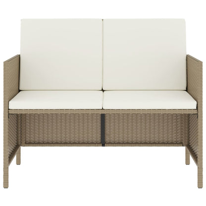 6-tlg. Garten-Essgruppe mit Kissen Beige Poly Rattan