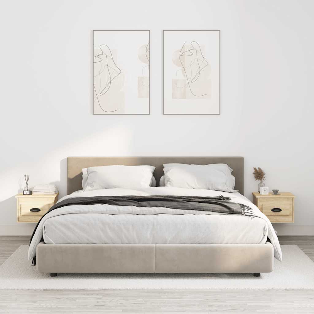 Wand-Nachttische 2 Stk. Sonoma-Eiche 41,5x36x28 cm