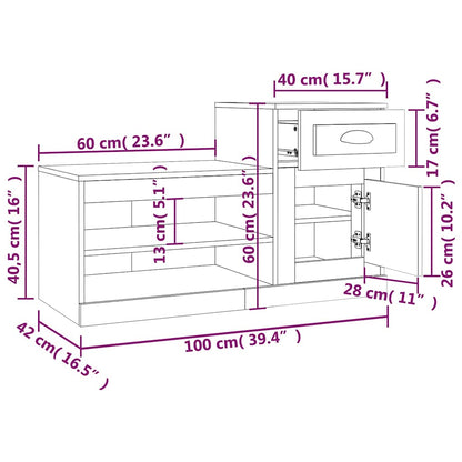 Schuhschrank Sonoma-Eiche 100x42x60 cm Holzwerkstoff
