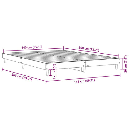 Bettgestell ohne Matratze Sonoma-Eiche 140x200 cm Holzwerkstoff