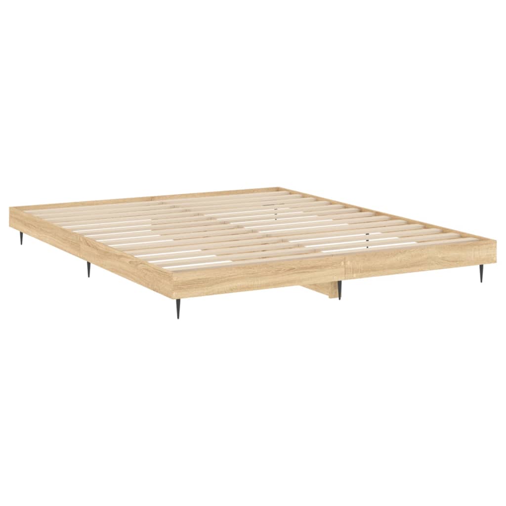 Bettgestell ohne Matratze Sonoma-Eiche 180x200 cm Holzwerkstoff