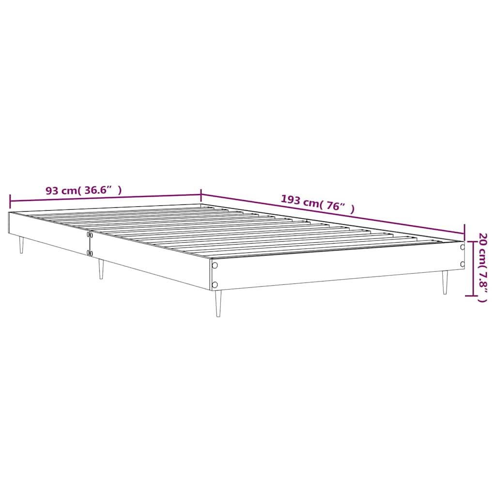 Bettgestell Betongrau 90x190 cm Holzwerkstoff