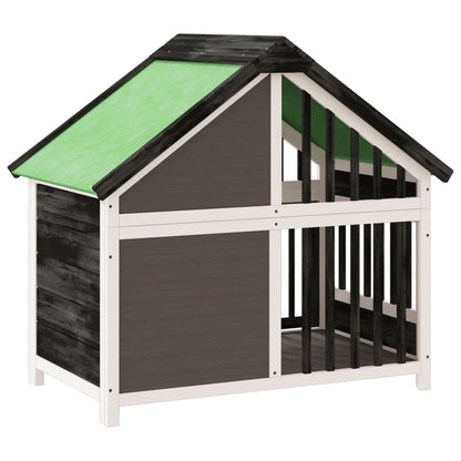 Hundehütte Grau 96x60,5x87 cm Massivholz Kiefer