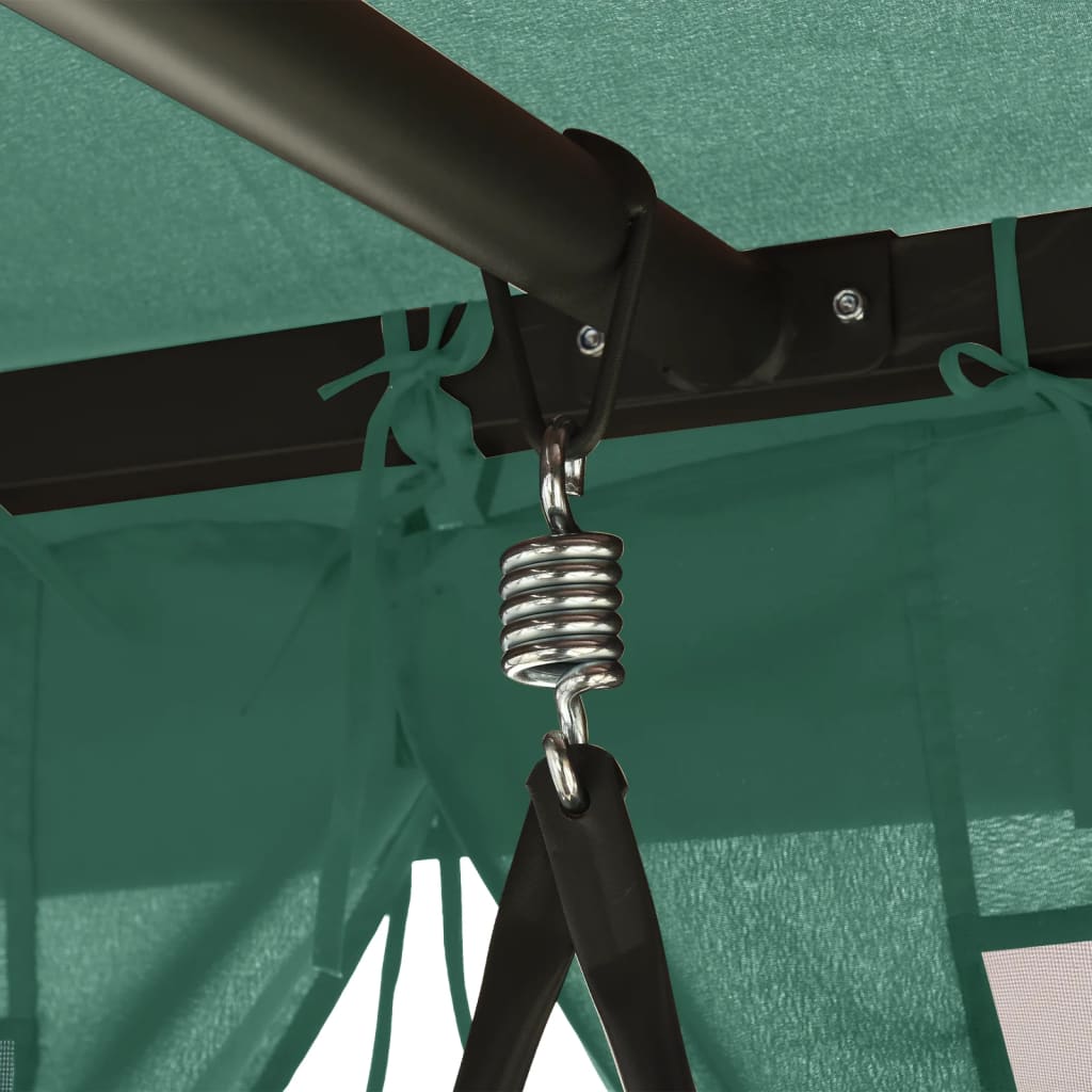 Gartenpavillon mit Hollywoodschaukel Grün Stoff & Stahl