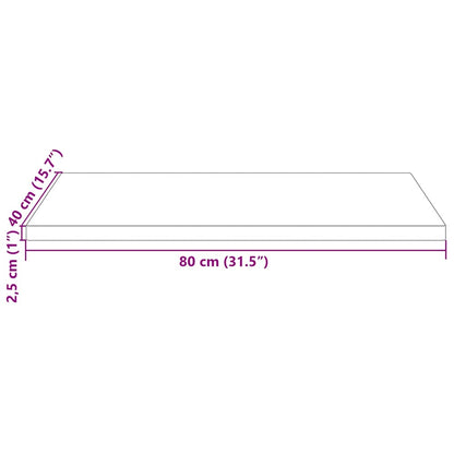 Tischplatte 80x40x2,5 cm Massivholz Kiefer Rechteckig