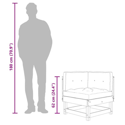 Ecksofa mit Kissen Weiß Massivholz Kiefer