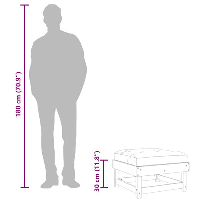 Gartenhocker mit Kissen 2 Stk. Grau Massivholz Kiefer