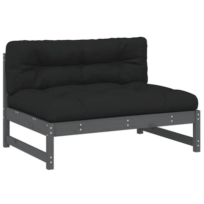 Mittelsofa Grau 120x80 cm Massivholz Kiefer