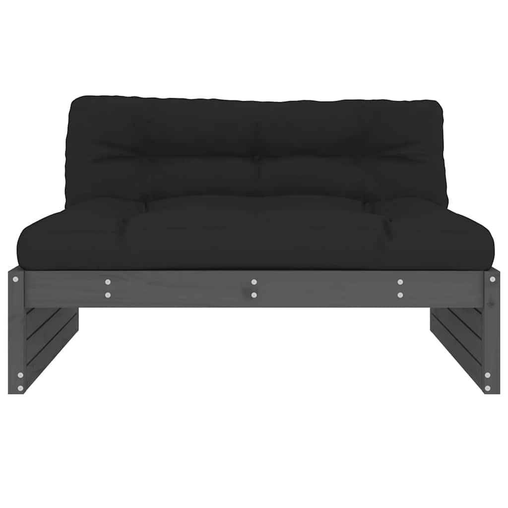 Mittelsofa Grau 120x80 cm Massivholz Kiefer