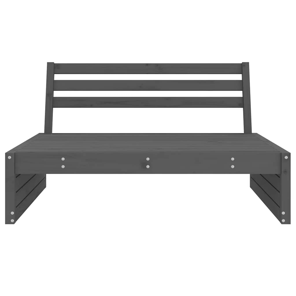 Garten-Mittelsofa Grau 120x80 cm Massivholz Kiefer