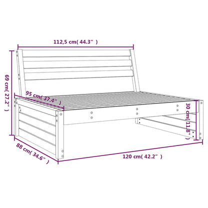 Garten-Mittelsofa Grau 120x80 cm Massivholz Kiefer