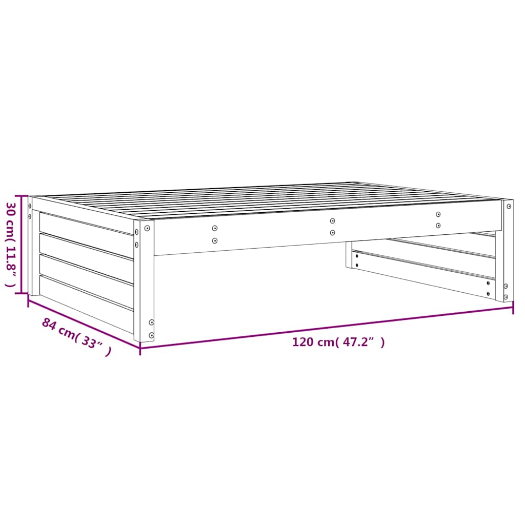 Gartenhocker Grau 120x80 cm Massivholz Kiefer