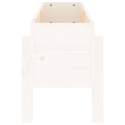 Hochbeet Weiß 101x30x38 cm Massivholz Kiefer