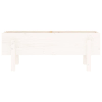 Hochbeet Weiß 101x30x38 cm Massivholz Kiefer