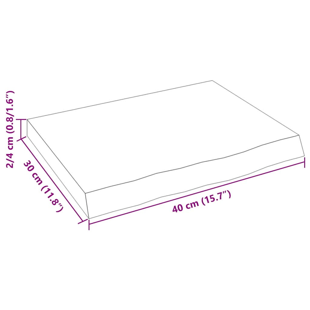 Wandregal 40x30x(2-4) cm Massivholz Eiche Unbehandelt