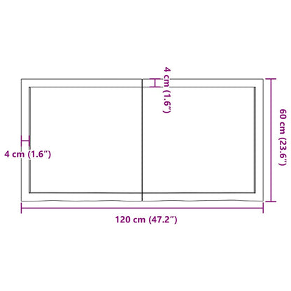 Wandregal 120x60x(2-4) cm Massivholz Eiche Unbehandelt