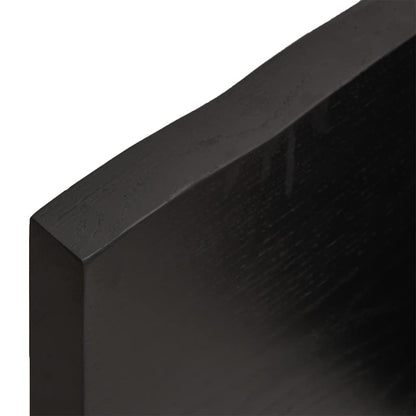 Wandregal Dunkelbraun 120x50x(2-4)cm Massivholz Eiche Behandelt