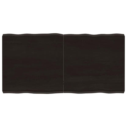 Tischplatte 120x60x(2-6) cm Massivholz Behandelt Baumkante