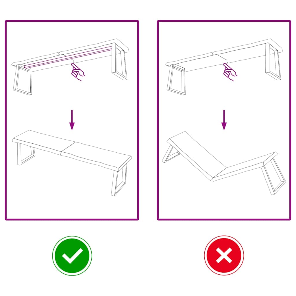 Tischplatte 160x40x(2-6) cm Massivholz Behandelt Baumkante