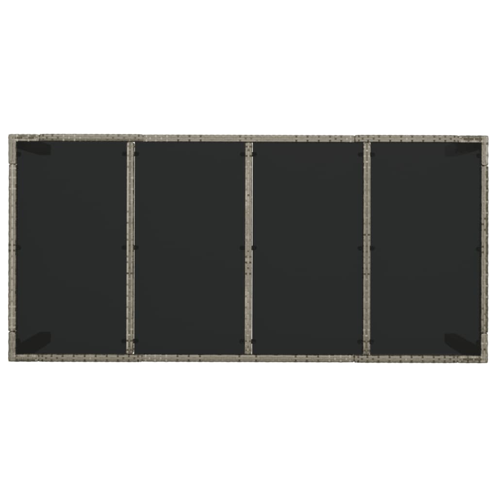 7-tlg. Garten-Essgruppe mit Kissen Grau Poly Rattan