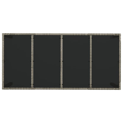 7-tlg. Garten-Essgruppe mit Kissen Grau Poly Rattan