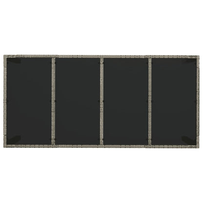 9-tlg. Garten-Essgruppe mit Kissen Grau Poly Rattan