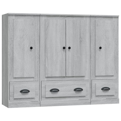 Highboards 3 Stk. Grau Sonoma Holzwerkstoff