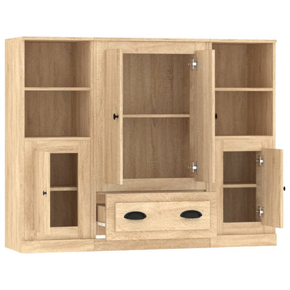 Highboards 3 Stk. Sonoma-Eiche Holzwerkstoff