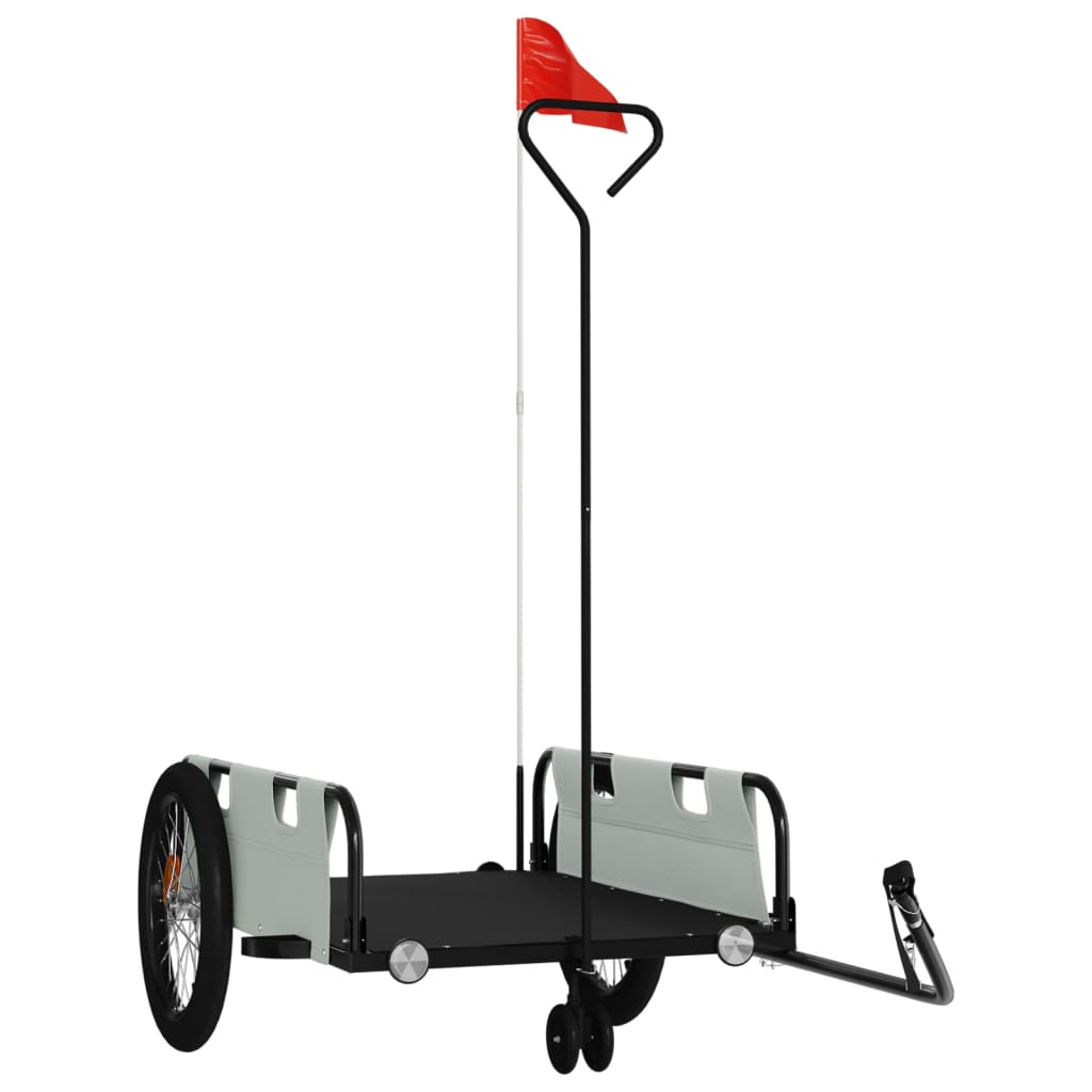 Fahrradanhänger Grau und Schwarz Oxford-Gewebe und Eisen