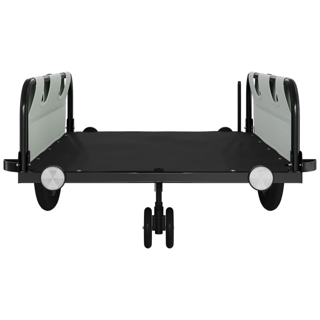 Fahrradanhänger Grau und Schwarz Oxford-Gewebe und Eisen