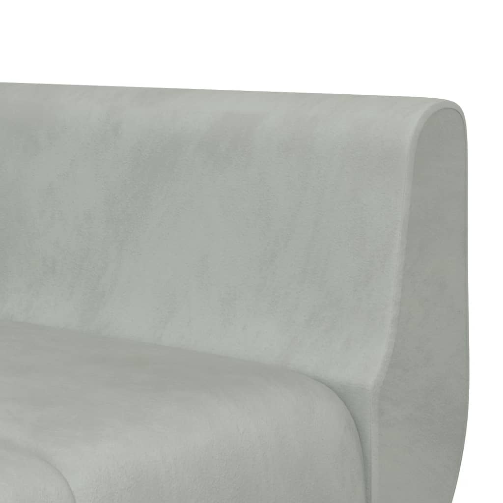 Schlafsofa in L-Form Hellgrau 275x140x70 cm Samt