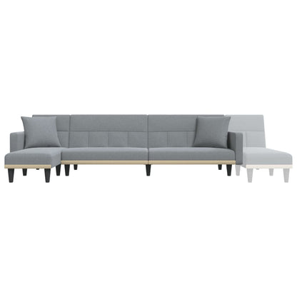 Schlafsofa in L-Form Hellgrau 275x140x70 cm Stoff
