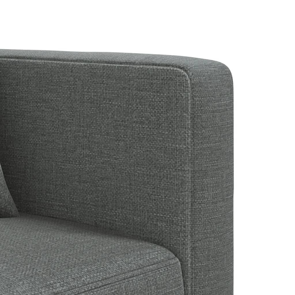 Schlafsofa in L-Form Dunkelgrau 275x140x70 cm Stoff