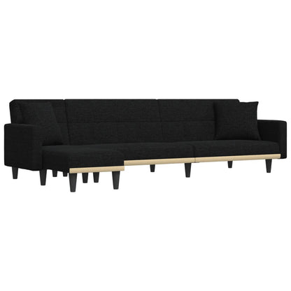 Schlafsofa in L-Form Schwarz 275x140x70 cm Stoff