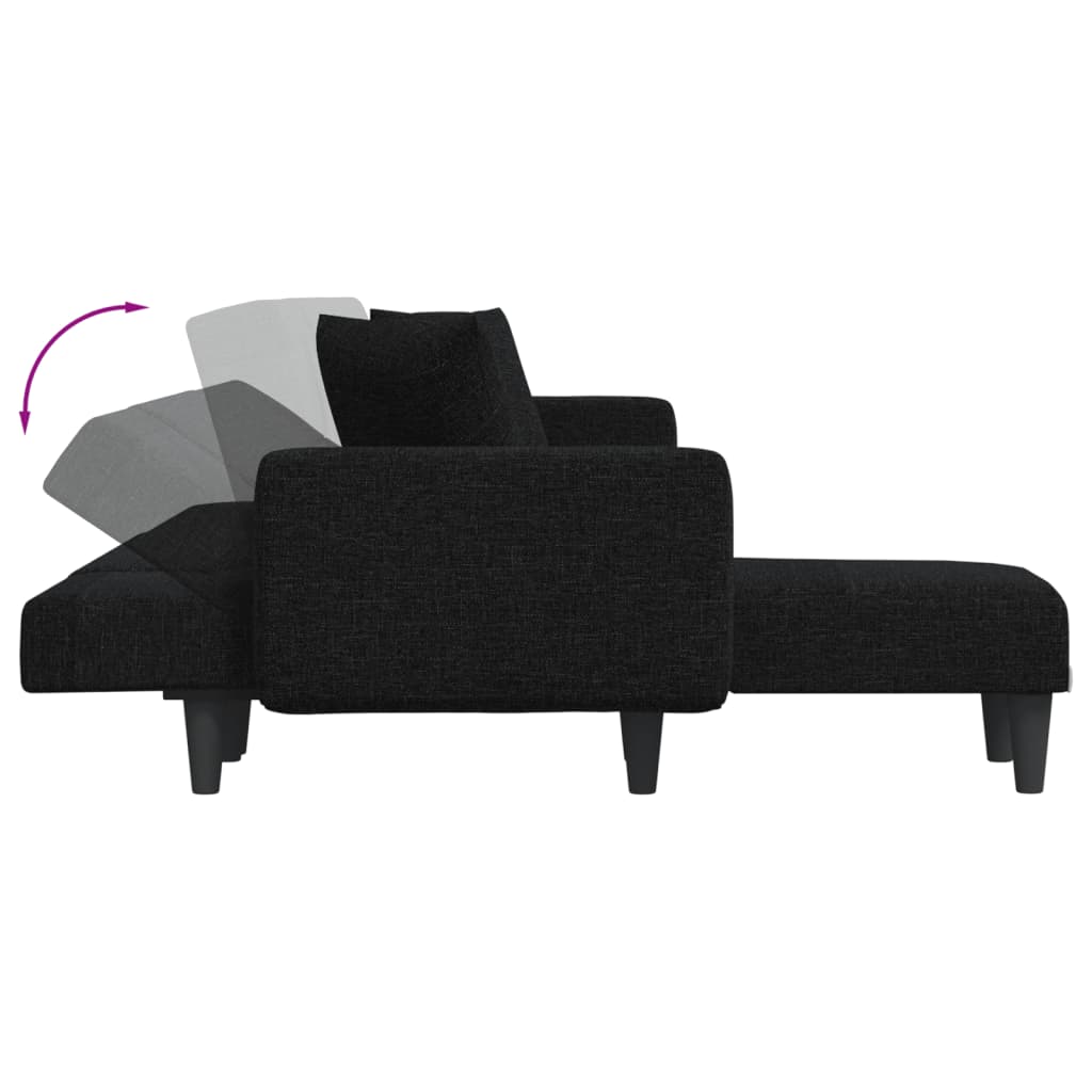 Schlafsofa in L-Form Schwarz 275x140x70 cm Stoff