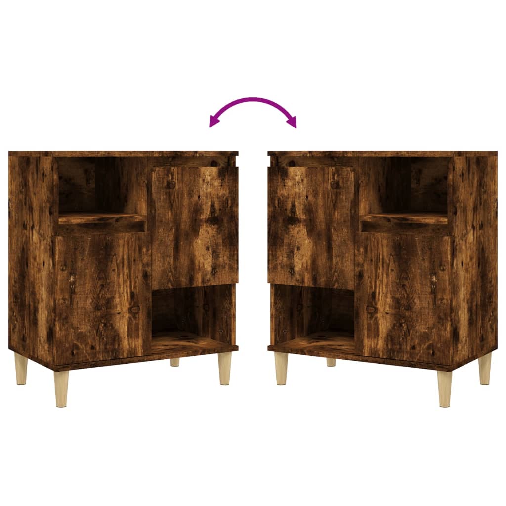 Sideboards 2 Stk. Räuchereiche 60x35x70 cm Holzwerkstoff