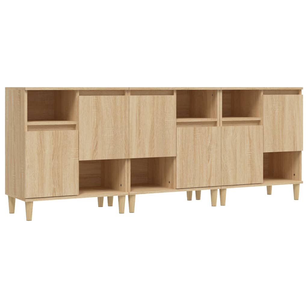 Sideboards 3 Stk. Sonoma-Eiche 60x35x70 cm Holzwerkstoff