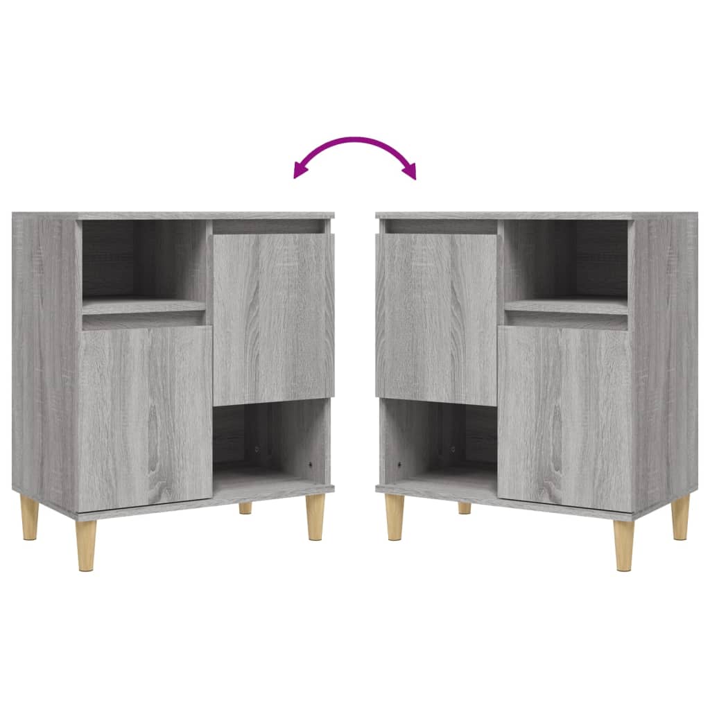 Sideboards 3 Stk. Grau Sonoma 60x35x70 cm Holzwerkstoff