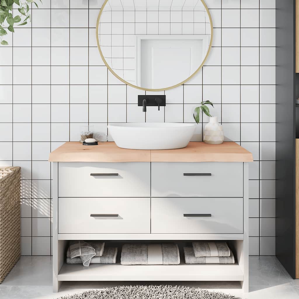 Waschtischplatte 120x60x(2-6) cm Massivholz Unbehandelt