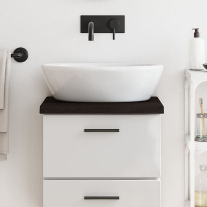 Waschtischplatte Dunkelbraun 40x30x(2-4)cm Massivholz Behandelt