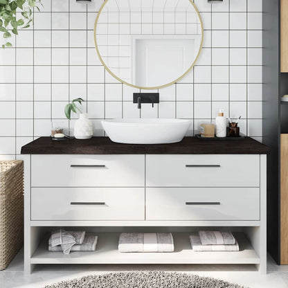 Waschtischplatte Dunkelbraun 160x60x(2-6)cm Massivholz