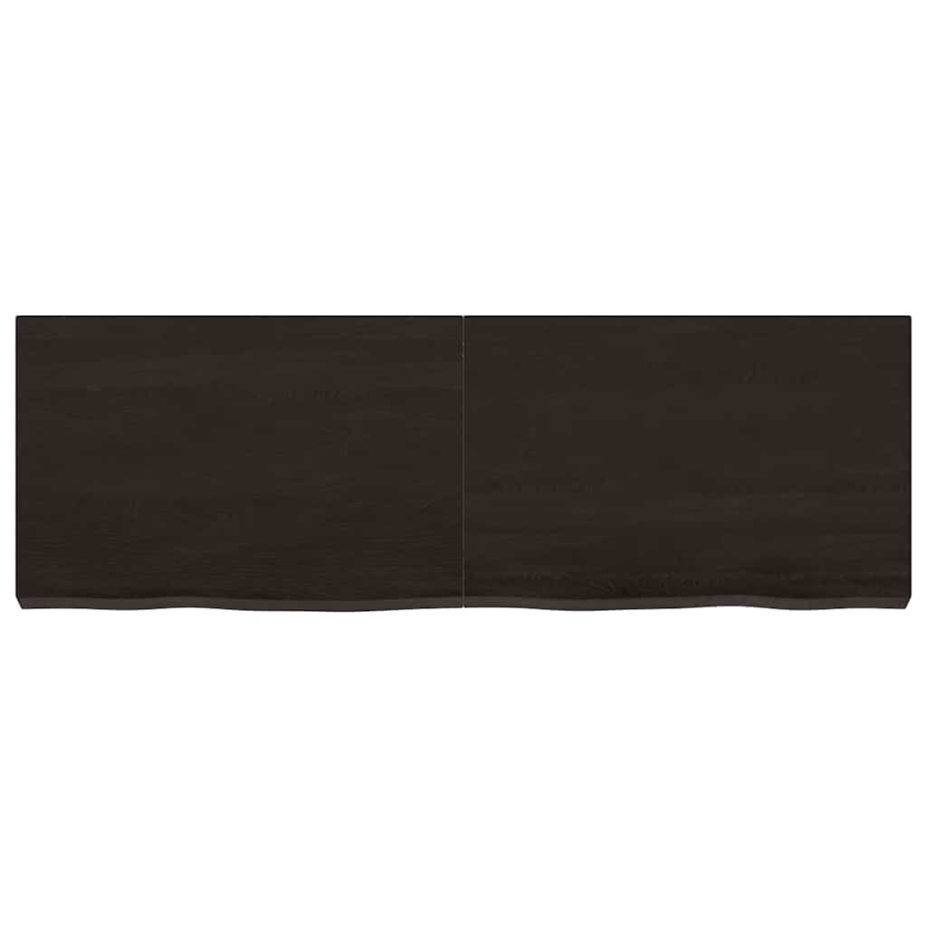 Tischplatte Dunkelbraun 120x40x(2-6)cm Massivholz Eiche